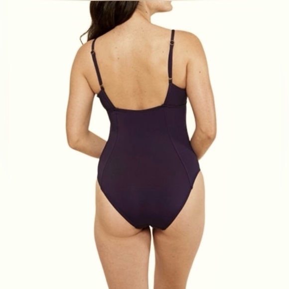 NWT Andie Swim Havana One-Piece Navy Swimsuit, Square Neck, Adjustable Straps S - Picture 3 of 15